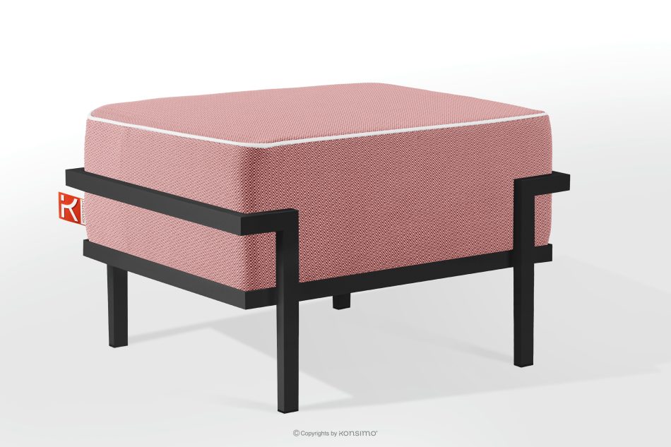 TRIGLO Gartenhocker auf Metallbeinen dunkelgrau/rot/weiß dunkelgrau/rot/weiß - Foto 1