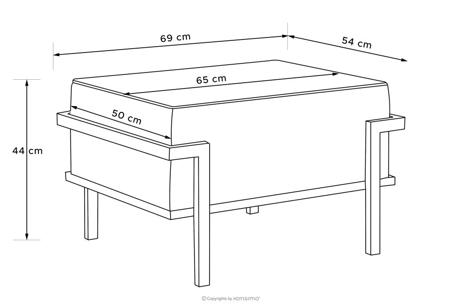 TRIGLO Gartenhocker auf Metallbeinen dunkelgrau/dunkelgrau/weiß dunkelgrau/dunkelgrau/weiß - Foto 7