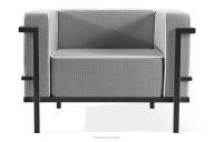 Moderner Gartenstuhl auf Metallbeinen dunkelgrau/schwarz/weiß