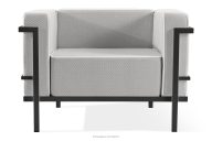 Moderner Gartenstuhl auf Metallbeinen dunkelgrau/dunkelgrau/weiß