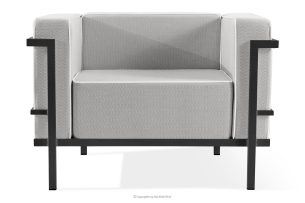 TRIGLO, https://konsimo.de/kollektion/triglo/ Moderner Gartenstuhl auf Metallbeinen dunkelgrau/dunkelgrau/weiß dunkelgrau/dunkelgrau/weiß - Foto