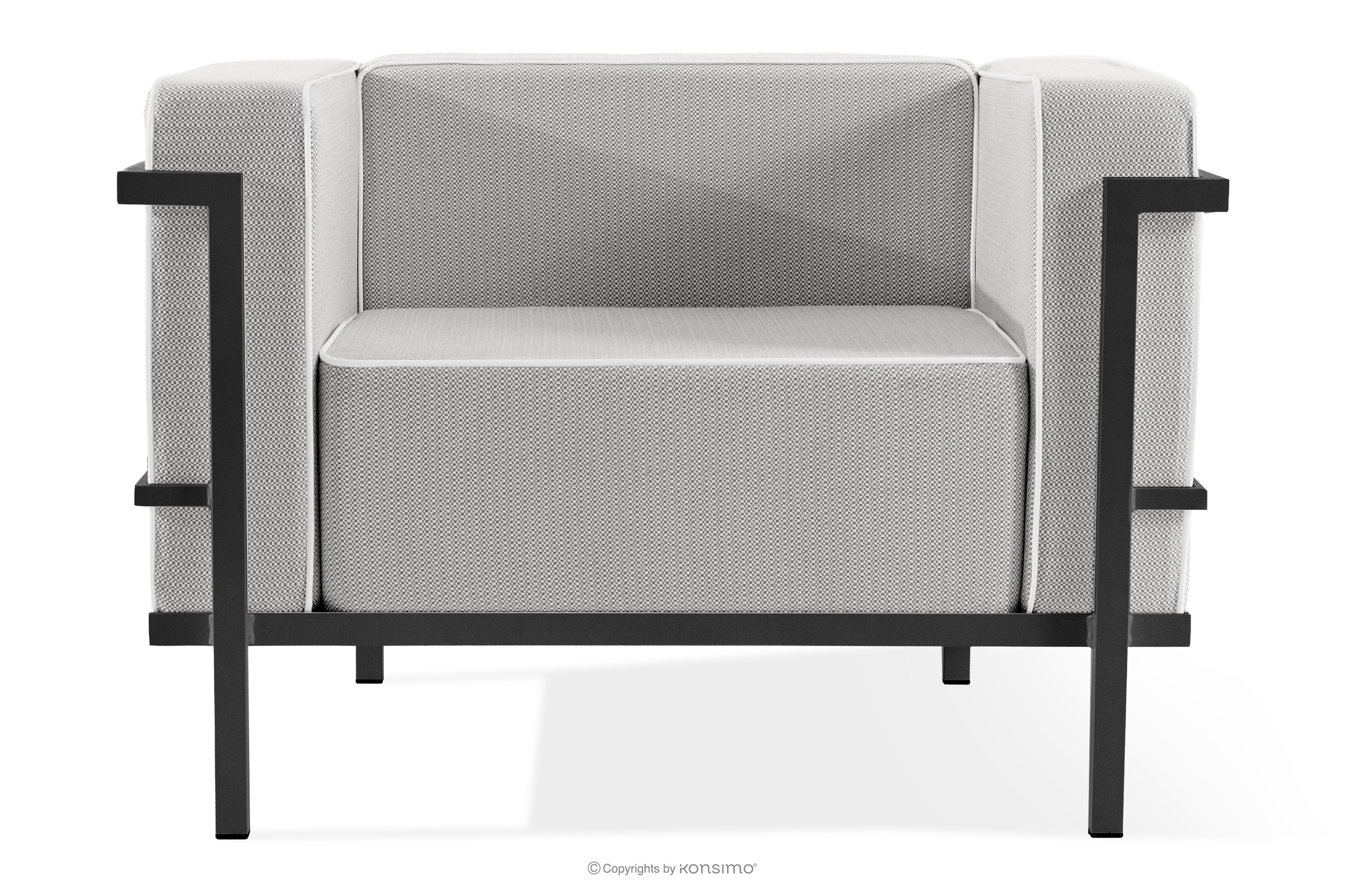 Moderner Gartenstuhl auf Metallbeinen dunkelgrau/dunkelgrau/weiß