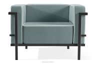 Moderner Gartenstuhl auf Metallbeinen dunkelgrau/dunkelgrün/weiß