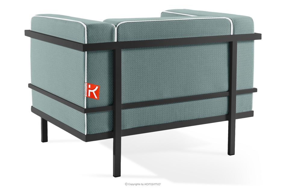 TRIGLO Moderner Gartenstuhl auf Metallbeinen dunkelgrau/dunkelgrün/weiß dunkelgrau/dunkelgrün/weiß - Foto 3