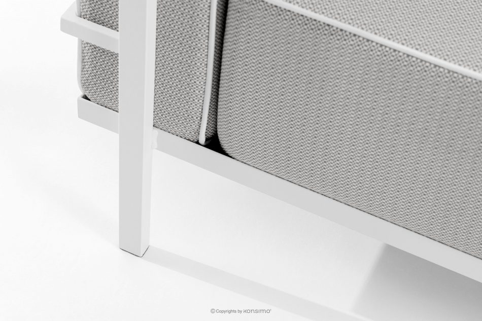 TRIGLO Moderner Gartenstuhl auf Metallbeinen, weiß/dunkelgrau/weiß weiß/dunkelgrau/weiß - Foto 6