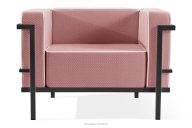 Moderner Gartenstuhl auf Metallbeinen dunkelgrau/rot/weiß