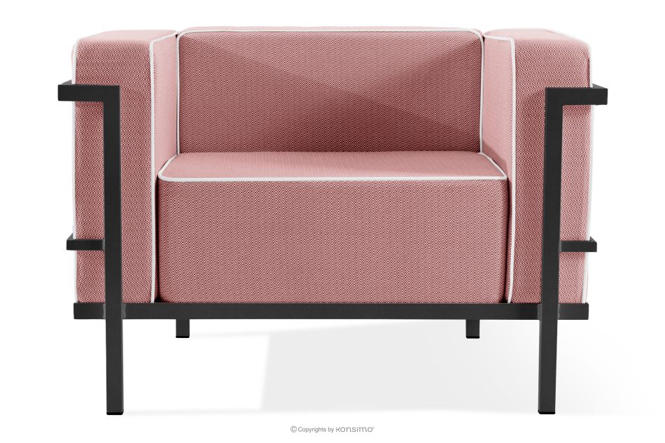 TRIGLO Moderner Gartenstuhl auf Metallbeinen dunkelgrau/rot/weiß dunkelgrau/rot/weiß - Foto 0