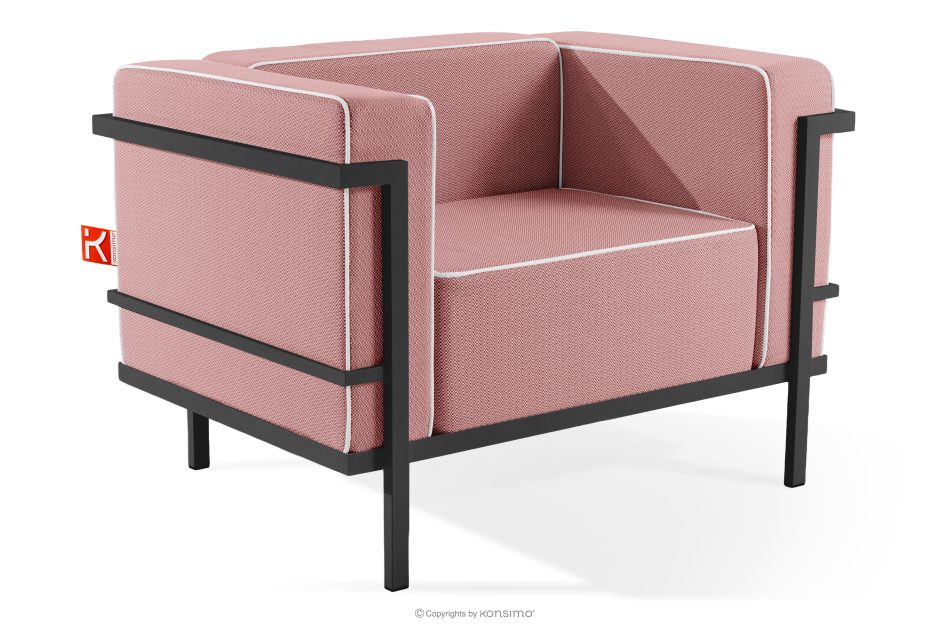 TRIGLO Moderner Gartenstuhl auf Metallbeinen dunkelgrau/rot/weiß dunkelgrau/rot/weiß - Foto 2