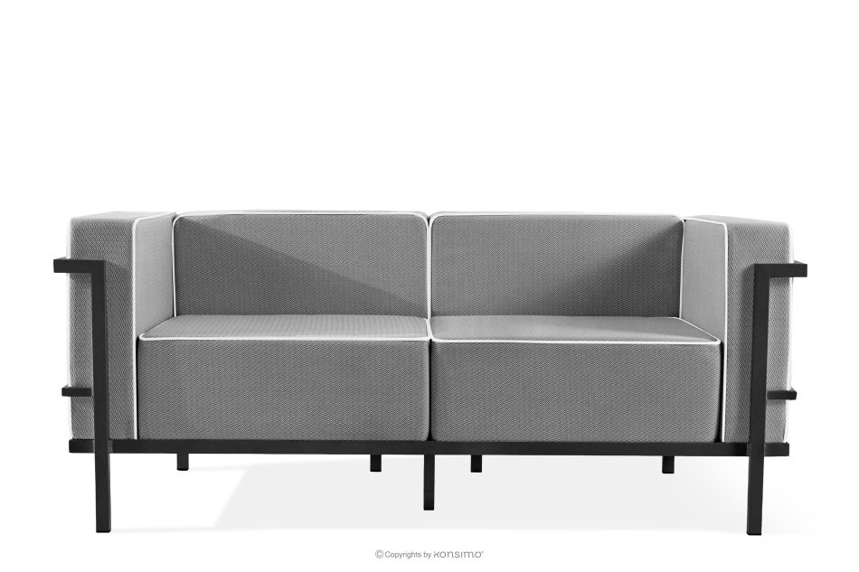 TRIGLO Modernes Gartensofa 2 auf Metallbeinen dunkelgrau/schwarz/weiß dunkelgrau/schwarz/weiß - Foto 0