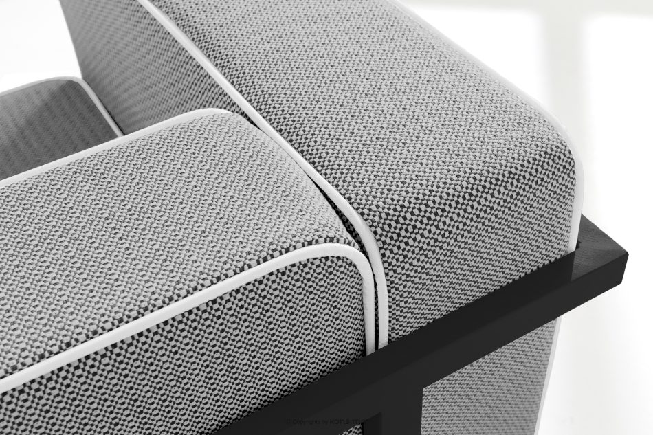 TRIGLO Modernes Gartensofa 2 auf Metallbeinen dunkelgrau/schwarz/weiß dunkelgrau/schwarz/weiß - Foto 5