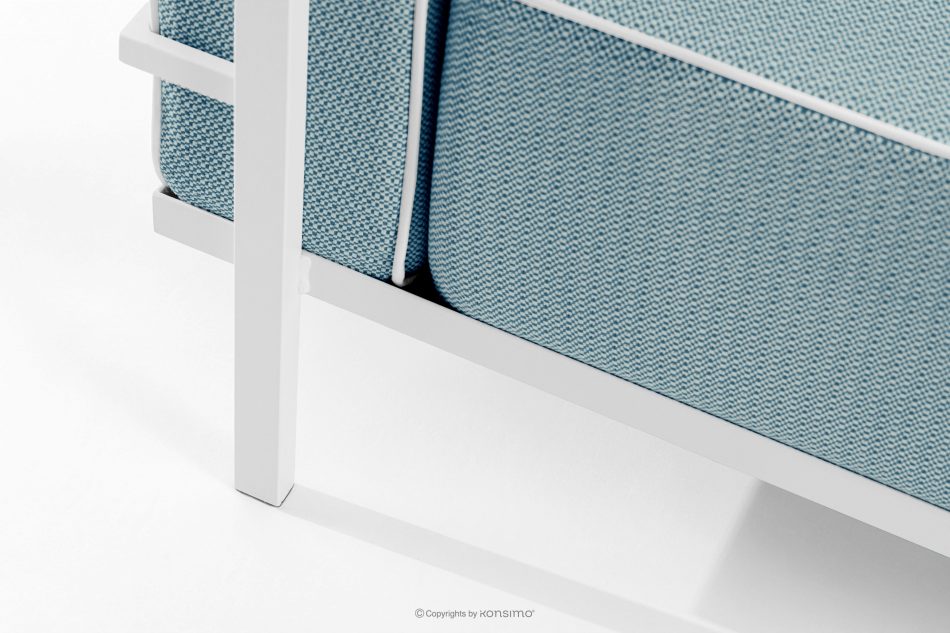 TRIGLO Modernes Gartensofa 2 auf Metallbeinen, weiß/meerblau/weiß weiß/marineblau/weiß - Foto 6
