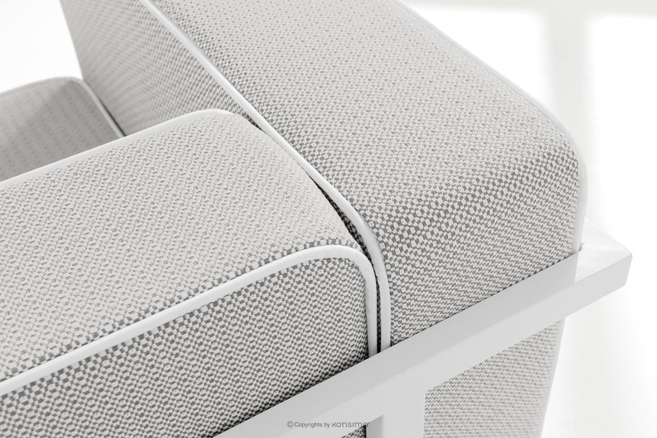 TRIGLO Modernes Gartensofa 2 auf Metallbeinen weiß/dunkelgrau/weiß weiß/dunkelgrau/weiß - Foto 5