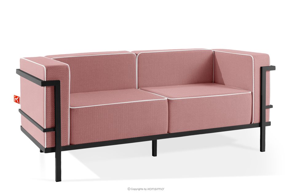 TRIGLO Modernes Gartensofa 2 auf Metallbeinen dunkelgrau/rot/weiß dunkelgrau/rot/weiß - Foto 2