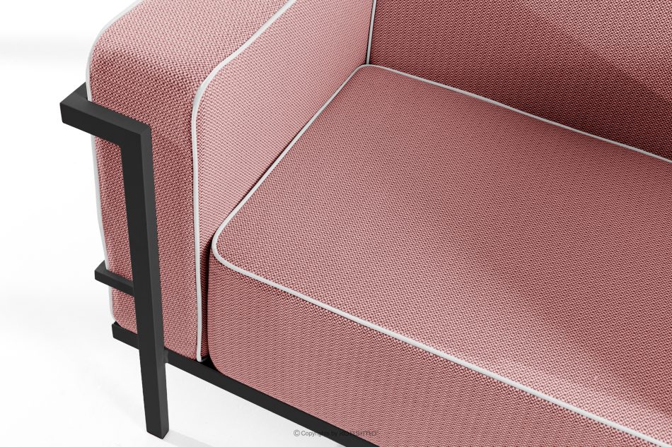 TRIGLO Modernes Gartensofa 2 auf Metallbeinen dunkelgrau/rot/weiß dunkelgrau/rot/weiß - Foto 4