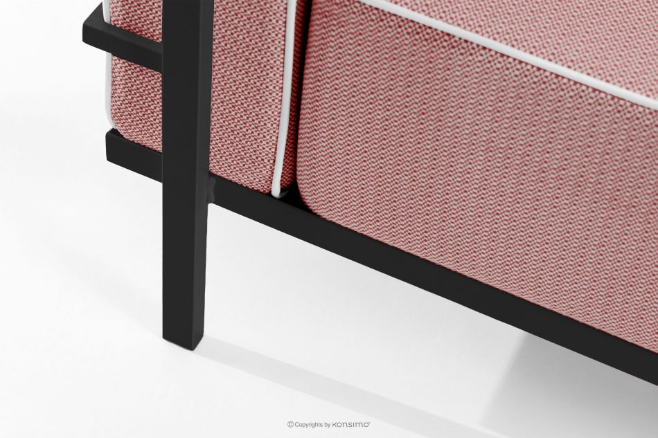 TRIGLO Modernes Gartensofa 2 auf Metallbeinen dunkelgrau/rot/weiß dunkelgrau/rot/weiß - Foto 6