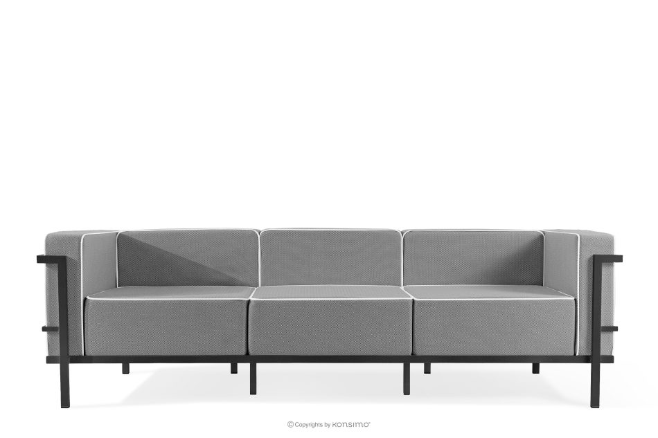 TRIGLO Modernes Gartensofa 3 auf Metallbeinen dunkelgrau/schwarz/weiß dunkelgrau/schwarz/weiß - Foto 0
