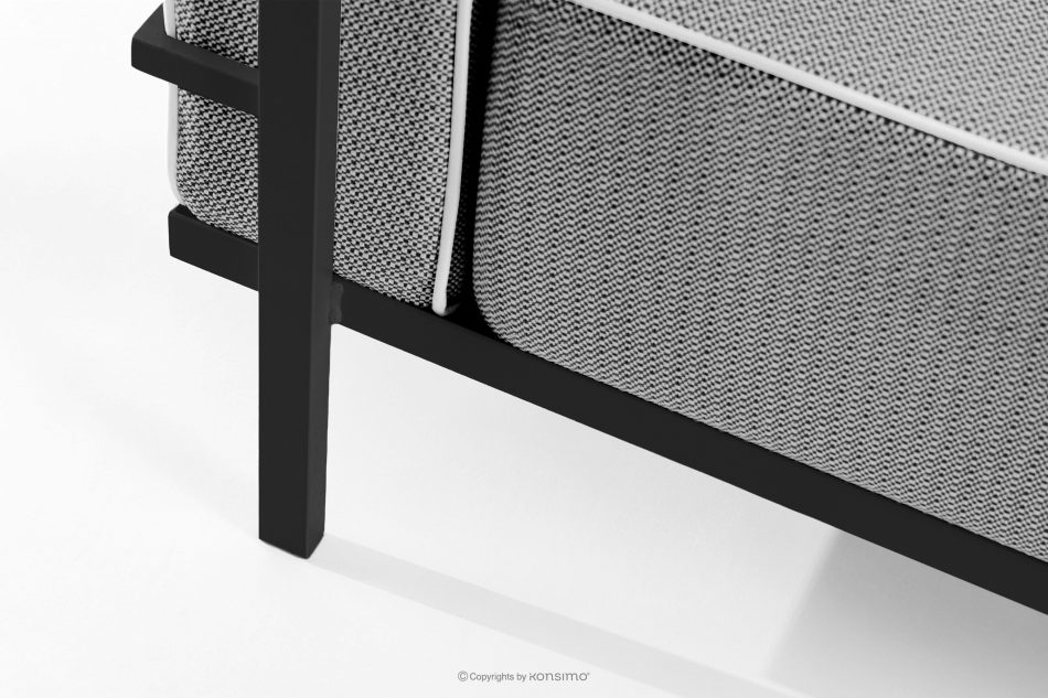 TRIGLO Modernes Gartensofa 3 auf Metallbeinen dunkelgrau/schwarz/weiß dunkelgrau/schwarz/weiß - Foto 6