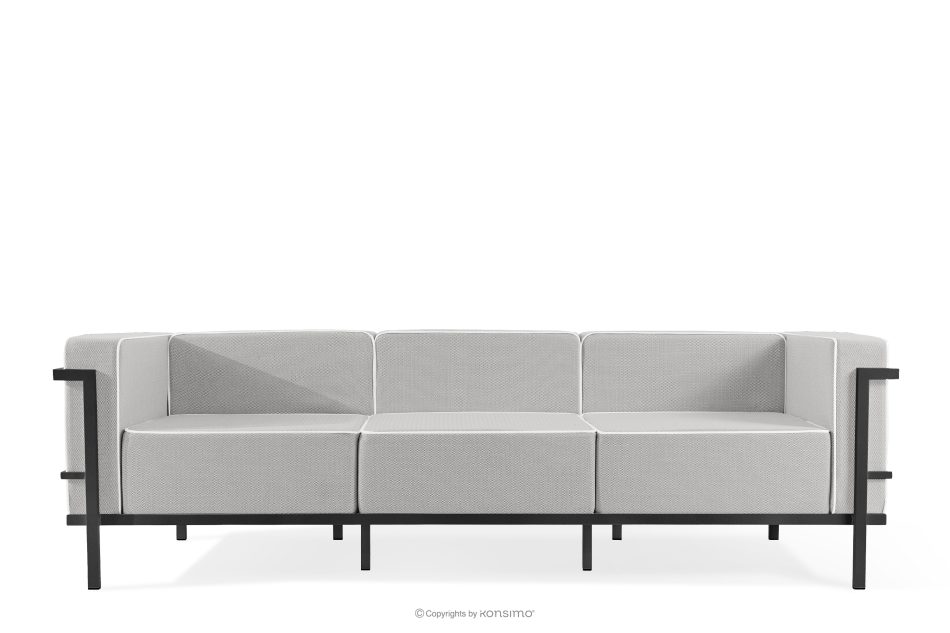 TRIGLO Modernes Gartensofa 3 auf Metallbeinen, dunkelgrau/dunkelgrau/weiß dunkelgrau/dunkelgrau/weiß - Foto 0