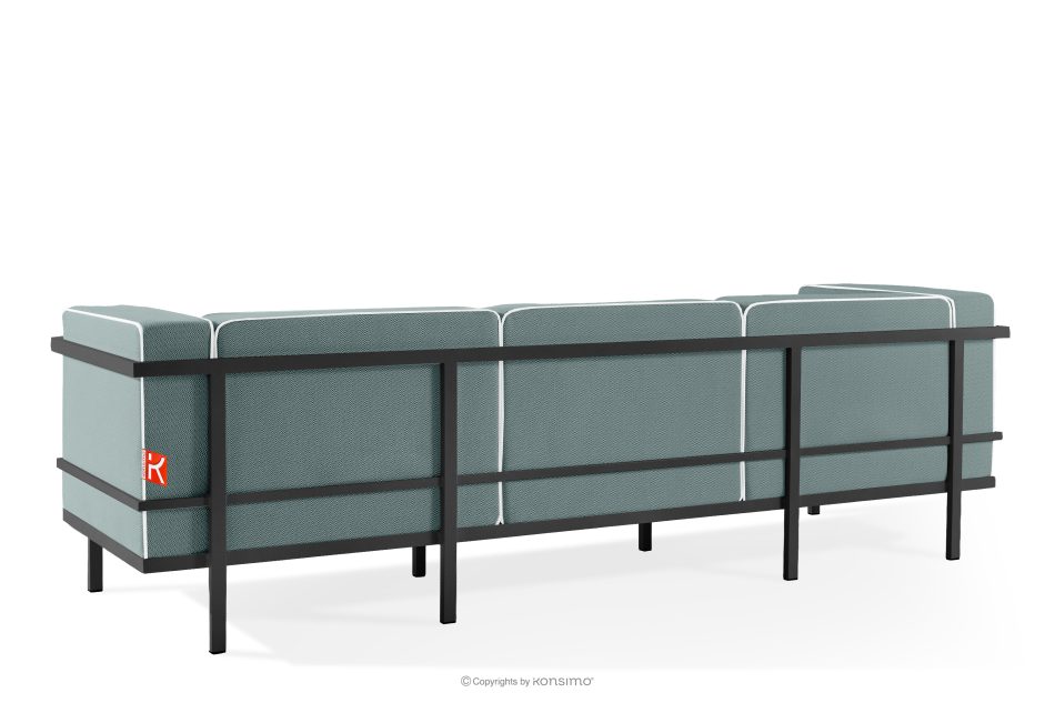 TRIGLO Modernes Gartensofa 3 auf Metallbeinen, dunkelgrau/dunkelgrün/weiß dunkelgrau/dunkelgrün/weiß - Foto 3