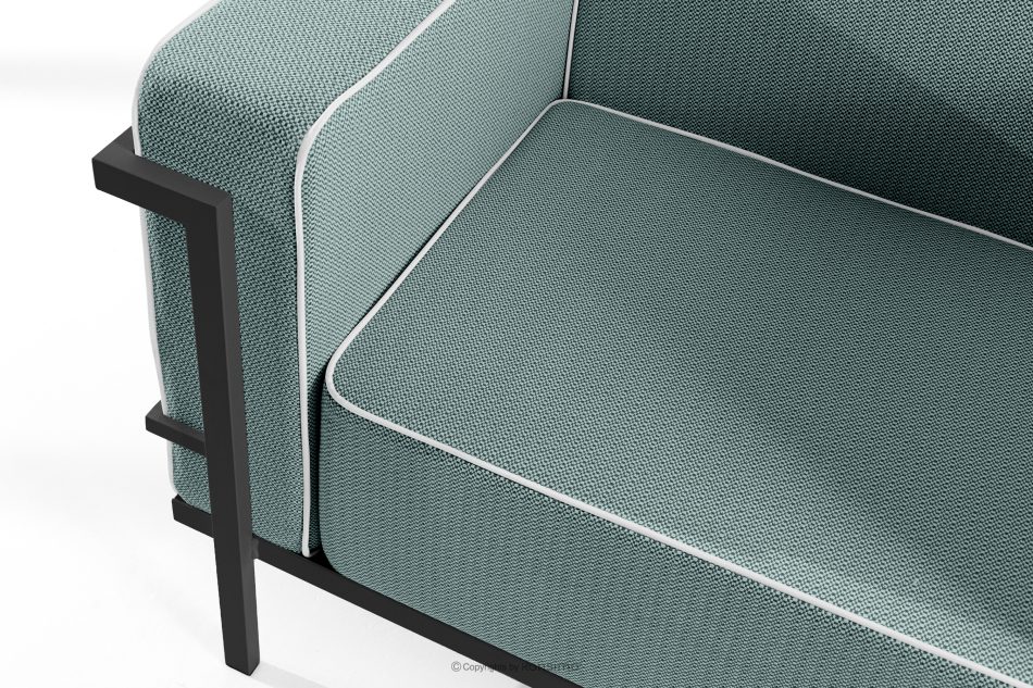 TRIGLO Modernes Gartensofa 3 auf Metallbeinen, dunkelgrau/dunkelgrün/weiß dunkelgrau/dunkelgrün/weiß - Foto 4