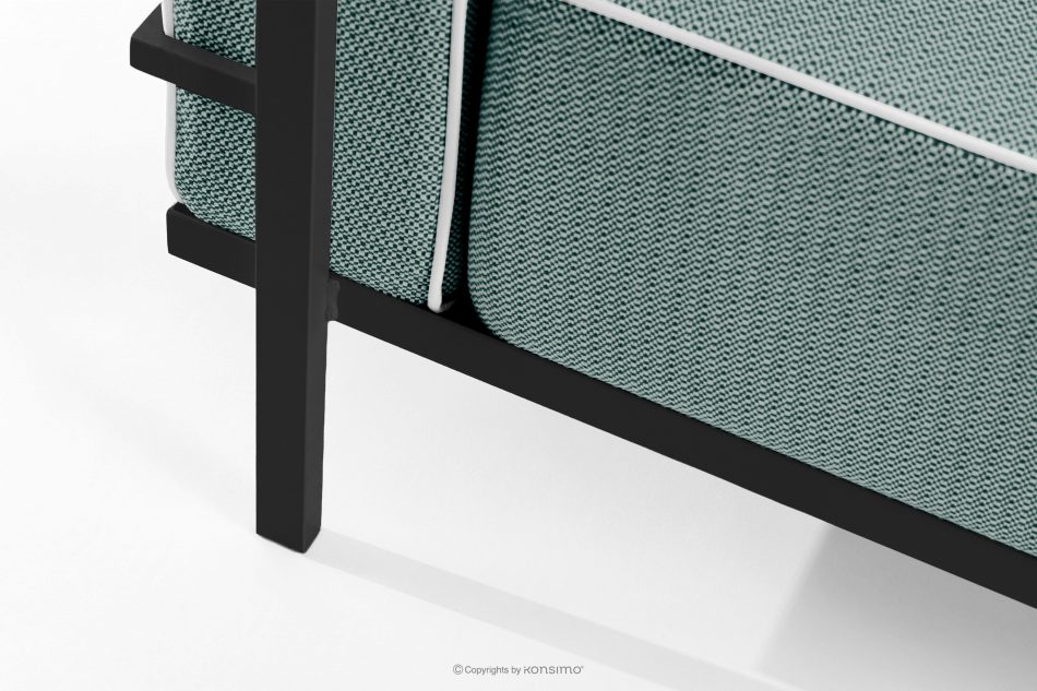 TRIGLO Modernes Gartensofa 3 auf Metallbeinen, dunkelgrau/dunkelgrün/weiß dunkelgrau/dunkelgrün/weiß - Foto 6