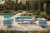 TRIGLO Modernes Gartensofa 3 auf Metallbeinen, weiß/meerblau/weiß weiß/marineblau/weiß - Foto 11