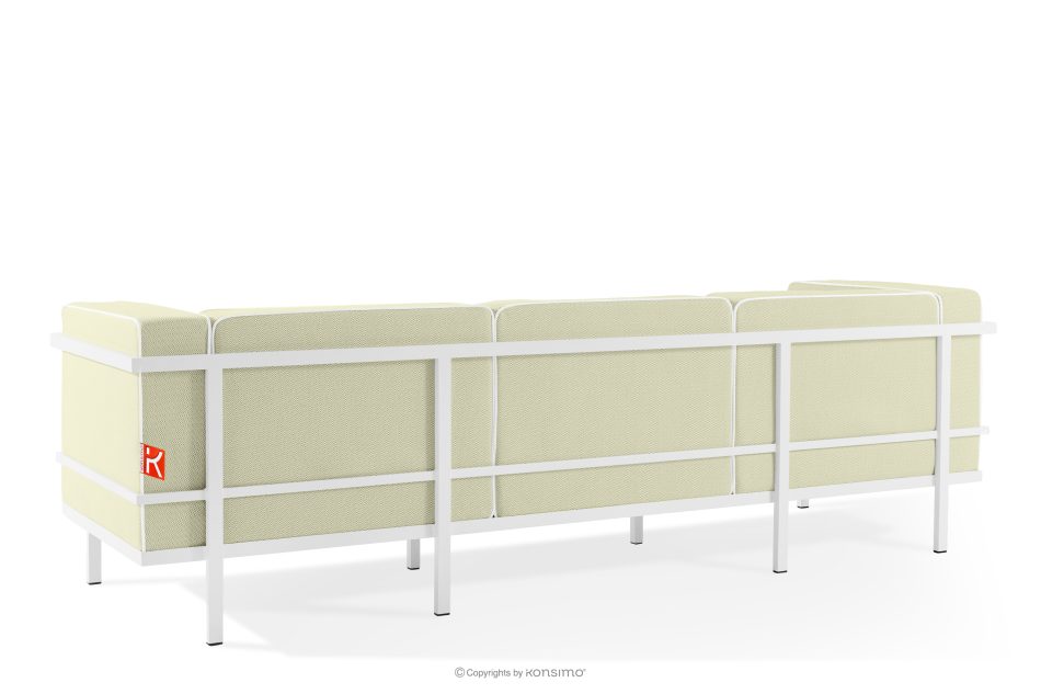 TRIGLO Modernes Gartensofa 3 auf Metallbeinen weiß/hellgrün/weiß weiß/hellgrün/weiß - Foto 3