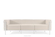 Modernes Gartensofa 3 auf Metallbeinen weiß/dunkelbeige/weiß