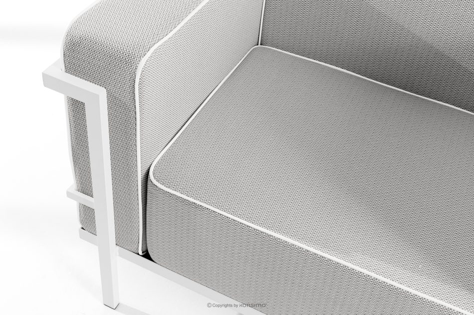 TRIGLO Modernes Gartensofa 3 auf Metallbeinen weiß/dunkelgrau/weiß weiß/dunkelgrau/weiß - Foto 4