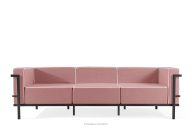 Modernes Gartensofa 3 auf Metallbeinen dunkelgrau/rot/weiß