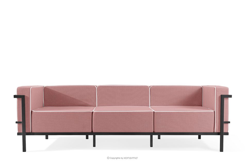 TRIGLO Modernes Gartensofa 3 auf Metallbeinen dunkelgrau/rot/weiß dunkelgrau/rot/weiß - Foto 0