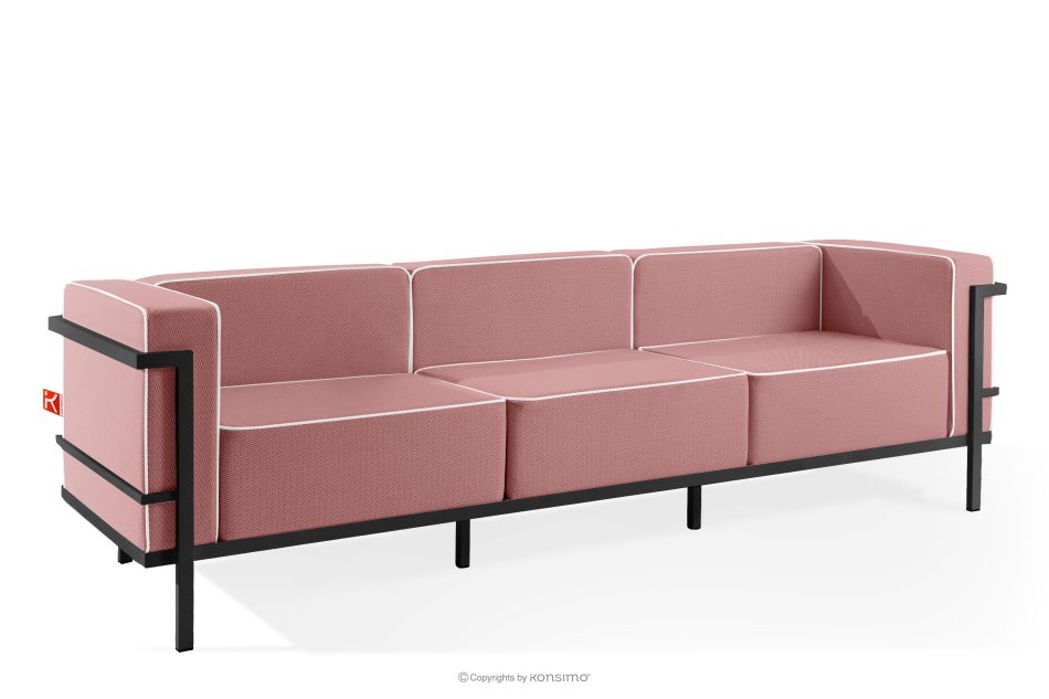 TRIGLO Modernes Gartensofa 3 auf Metallbeinen dunkelgrau/rot/weiß dunkelgrau/rot/weiß - Foto 2