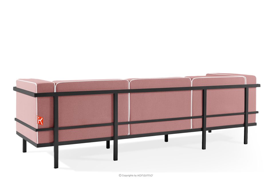 TRIGLO Modernes Gartensofa 3 auf Metallbeinen dunkelgrau/rot/weiß dunkelgrau/rot/weiß - Foto 3