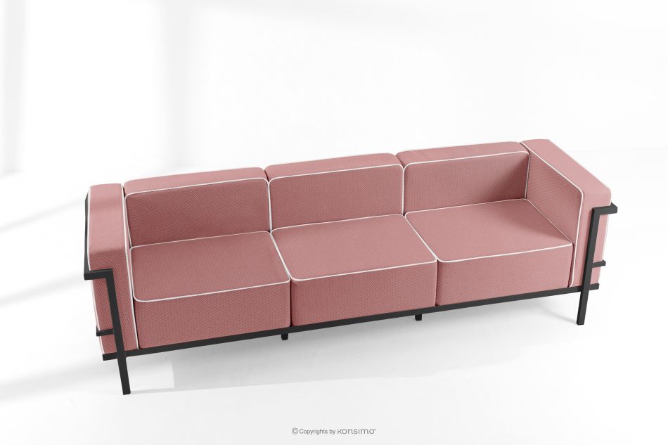 TRIGLO Modernes Gartensofa 3 auf Metallbeinen dunkelgrau/rot/weiß dunkelgrau/rot/weiß - Foto 1