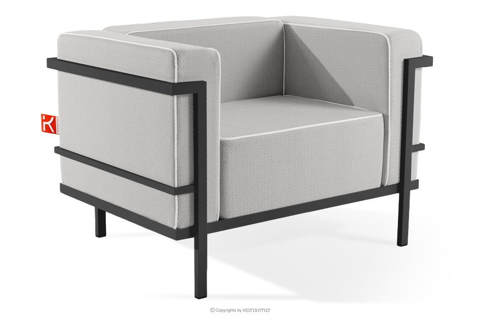 TRIGLO Gartenmöbel-Set 2x Sessel, Zweisitzer-Sofa, Tisch dunkelgrau/dunkelgrau/weiß dunkelgrau/dunkelgrau/weiß - Foto 6