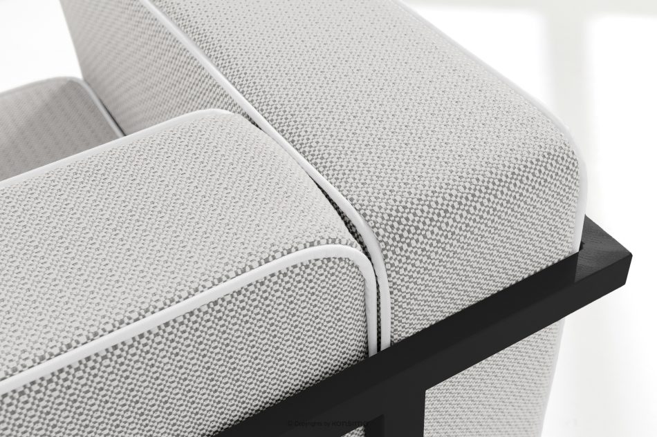 TRIGLO Gartenmöbel-Set 2x Sessel, Zweisitzer-Sofa, Tisch dunkelgrau/dunkelgrau/weiß dunkelgrau/dunkelgrau/weiß - Foto 9