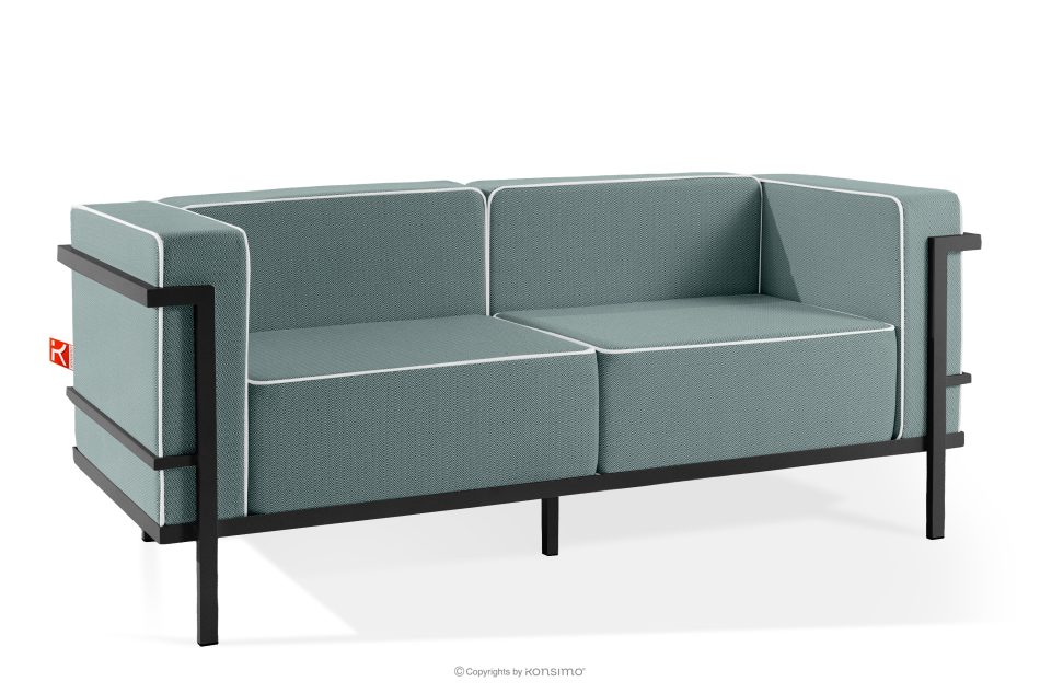 TRIGLO Gartenmöbel-Set 2x Sessel, Zweisitzer-Sofa, Tisch dunkelgrau/dunkelgrün/weiß dunkelgrau/dunkelgrün/weiß - Foto 3