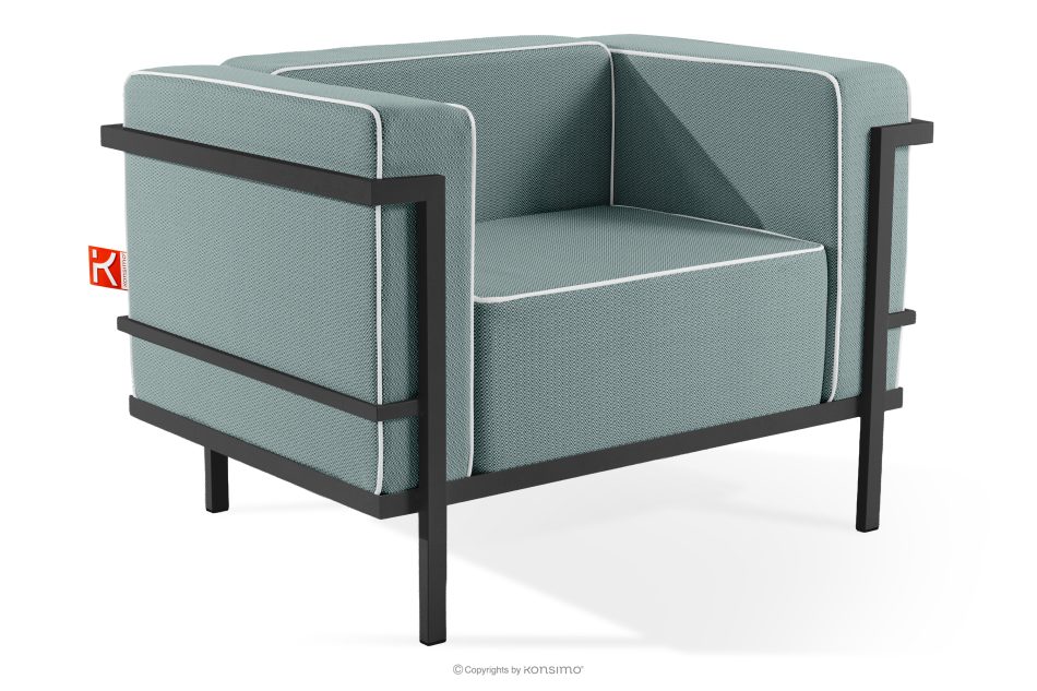 TRIGLO Gartenmöbel-Set 2x Sessel, Zweisitzer-Sofa, Tisch dunkelgrau/dunkelgrün/weiß dunkelgrau/dunkelgrün/weiß - Foto 6