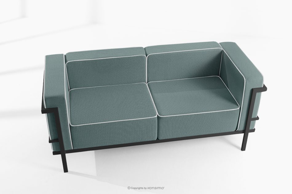 TRIGLO Gartenmöbel-Set 2x Sessel, Zweisitzer-Sofa, Tisch dunkelgrau/dunkelgrün/weiß dunkelgrau/dunkelgrün/weiß - Foto 1