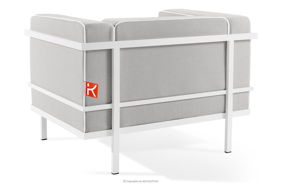 TRIGLO Gartenmöbel-Set 2x Sessel, Zweisitzer-Sofa, Tisch weiß/dunkelgrau/weiß weiß/dunkelgrau/weiß - Foto 7