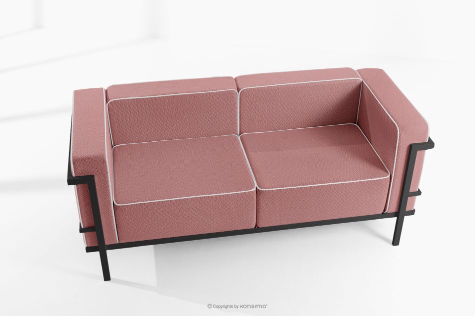 TRIGLO Gartenmöbel-Set 2x Sessel, Zweisitzer-Sofa, Tisch dunkelgrau/rot/weiß dunkelgrau/rot/weiß - Foto 1