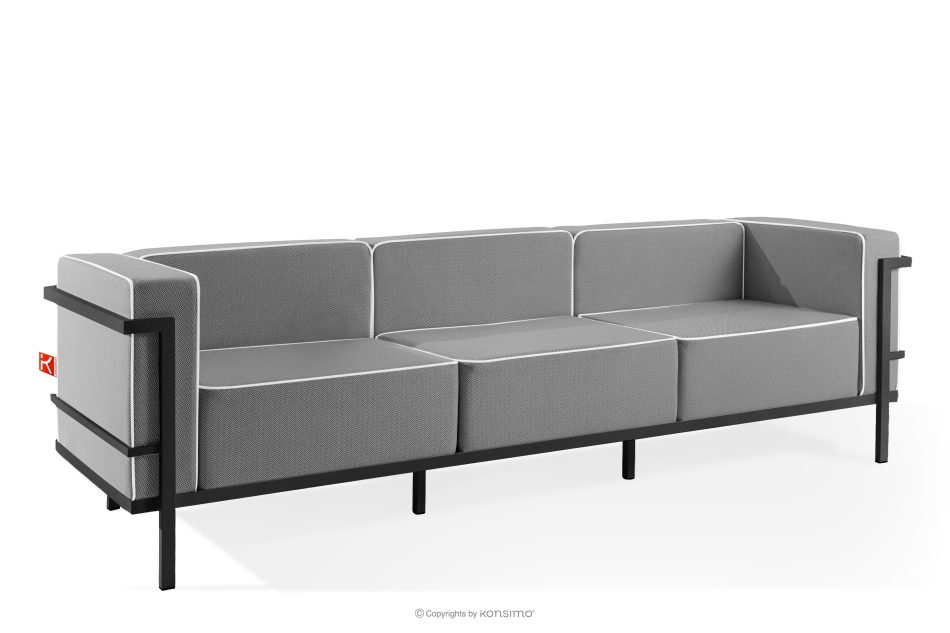 TRIGLO Gartenmöbel-Set 2x Sessel, Dreisitzer-Sofa, Tisch dunkelgrau/schwarz/weiß dunkelgrau/schwarz/weiß - Foto 3