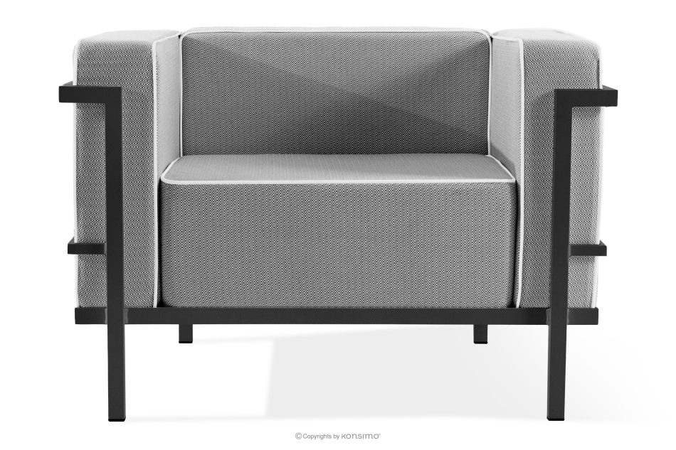 TRIGLO Gartenmöbel-Set 2x Sessel, Dreisitzer-Sofa, Tisch dunkelgrau/schwarz/weiß dunkelgrau/schwarz/weiß - Foto 5