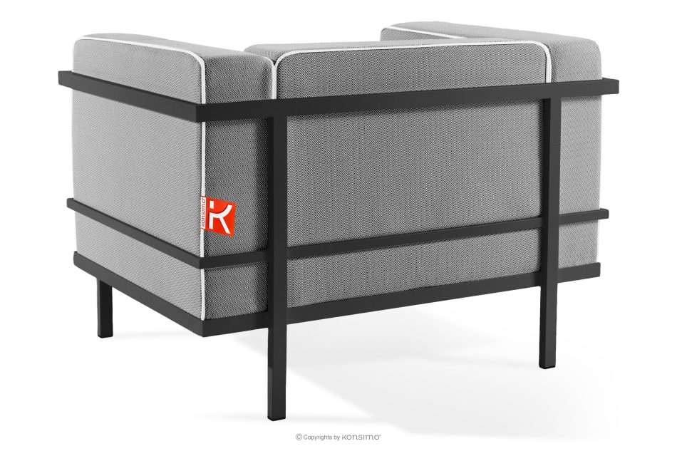 TRIGLO Gartenmöbel-Set 2x Sessel, Dreisitzer-Sofa, Tisch dunkelgrau/schwarz/weiß dunkelgrau/schwarz/weiß - Foto 7