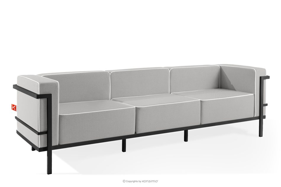 TRIGLO Gartenmöbel-Set 2x Sessel, Dreisitzer-Sofa, Tisch dunkelgrau/dunkelgrau/weiß dunkelgrau/dunkelgrau/weiß - Foto 3