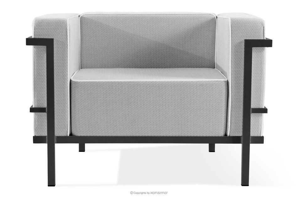 TRIGLO Gartenmöbel-Set 2x Sessel, Dreisitzer-Sofa, Tisch dunkelgrau/dunkelgrau/weiß dunkelgrau/dunkelgrau/weiß - Foto 5