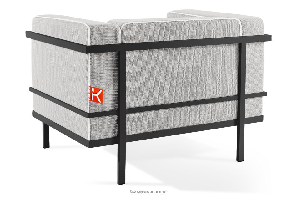 TRIGLO Gartenmöbel-Set 2x Sessel, Dreisitzer-Sofa, Tisch dunkelgrau/dunkelgrau/weiß dunkelgrau/dunkelgrau/weiß - Foto 7