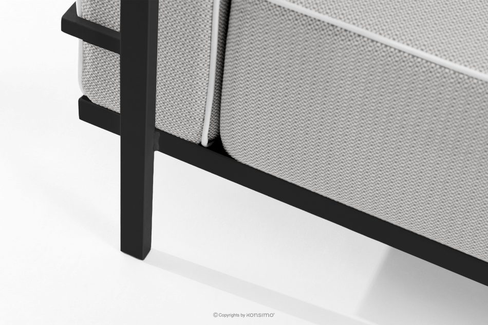 TRIGLO Gartenmöbel-Set 2x Sessel, Dreisitzer-Sofa, Tisch dunkelgrau/dunkelgrau/weiß dunkelgrau/dunkelgrau/weiß - Foto 10