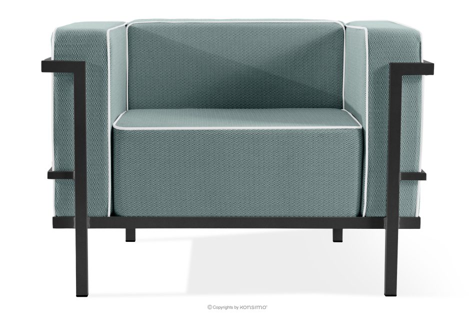 TRIGLO Gartenmöbel-Set 2x Sessel, Dreisitzer-Sofa, Tisch dunkelgrau/dunkelgrün/weiß dunkelgrau/dunkelgrün/weiß - Foto 5