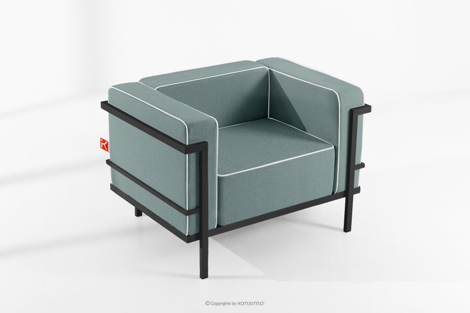 TRIGLO Gartenmöbel-Set 2x Sessel, Dreisitzer-Sofa, Tisch dunkelgrau/dunkelgrün/weiß dunkelgrau/dunkelgrün/weiß - Foto 17